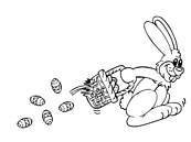 coloriage lapin qui seme des oeufs